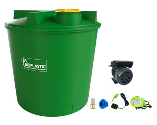 Combo estanque vertical 3400 lts + kit bomba 0,5 hp fabricacion  italiana