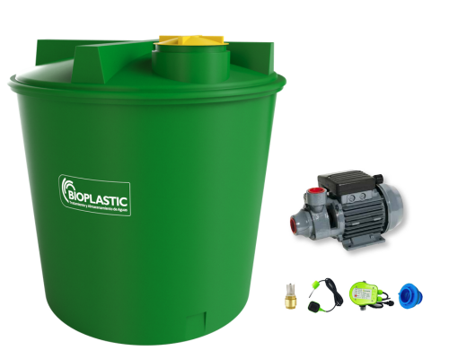 Combo estanque vertical 5400 lts + kit bomba 0,5 hp fabricacion  italiana